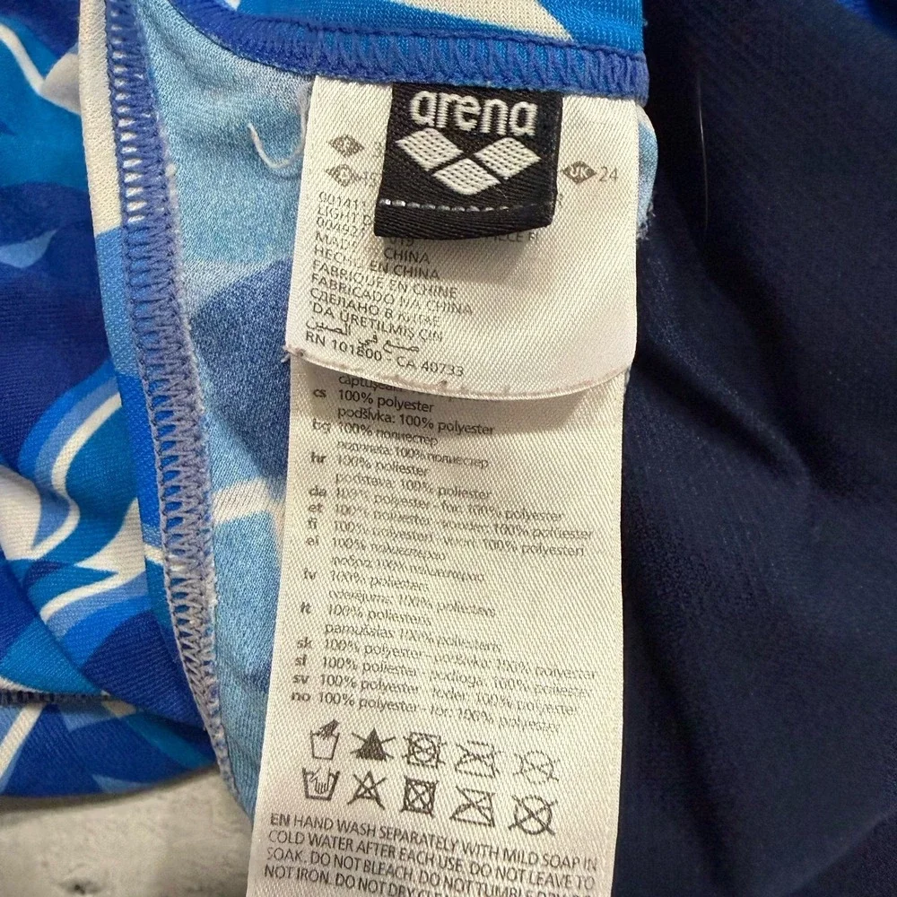 Arena girls‎ blue geometric one piece swimsuit size 24